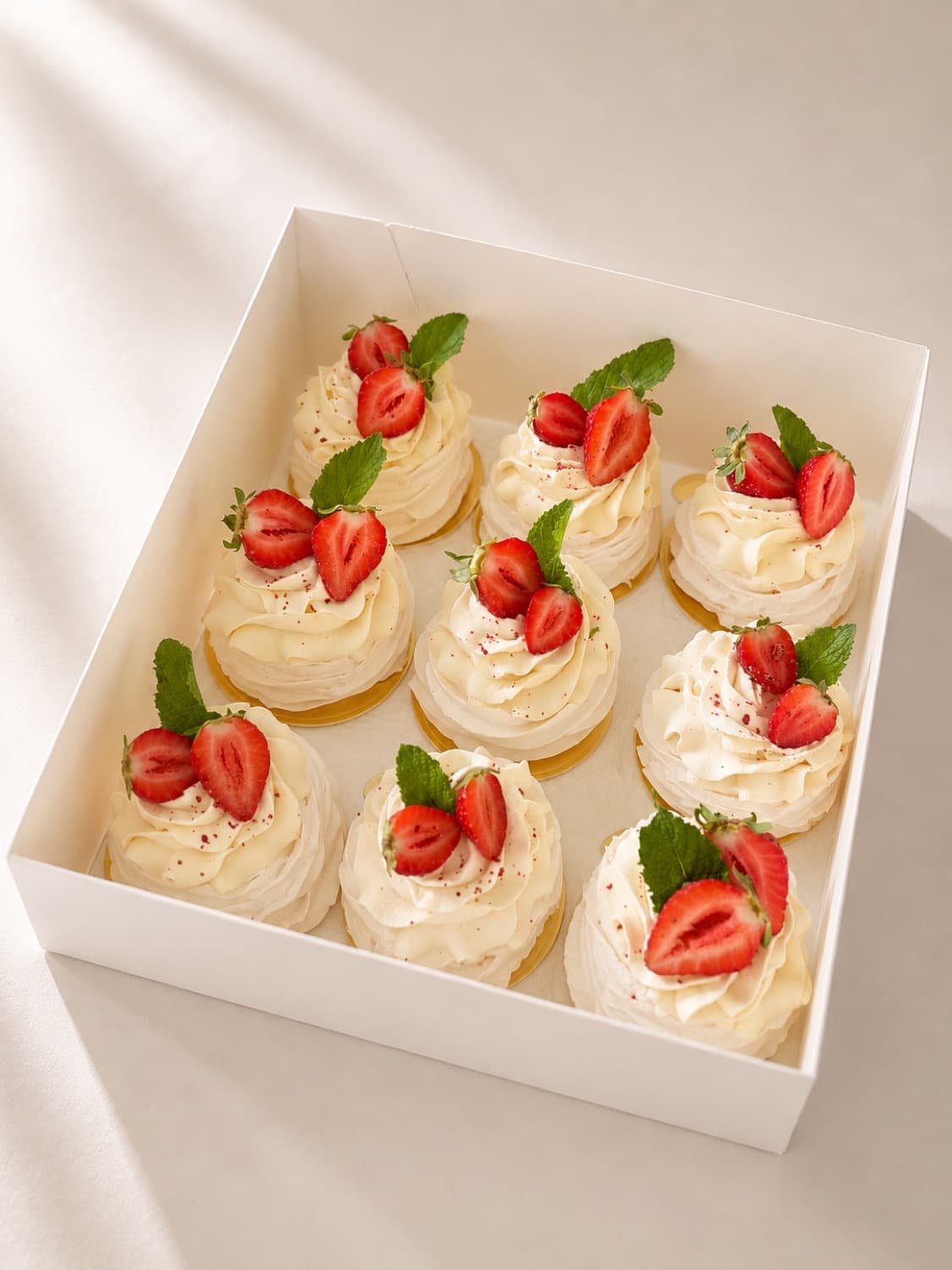 Mini Pavlova ai frutti rossi