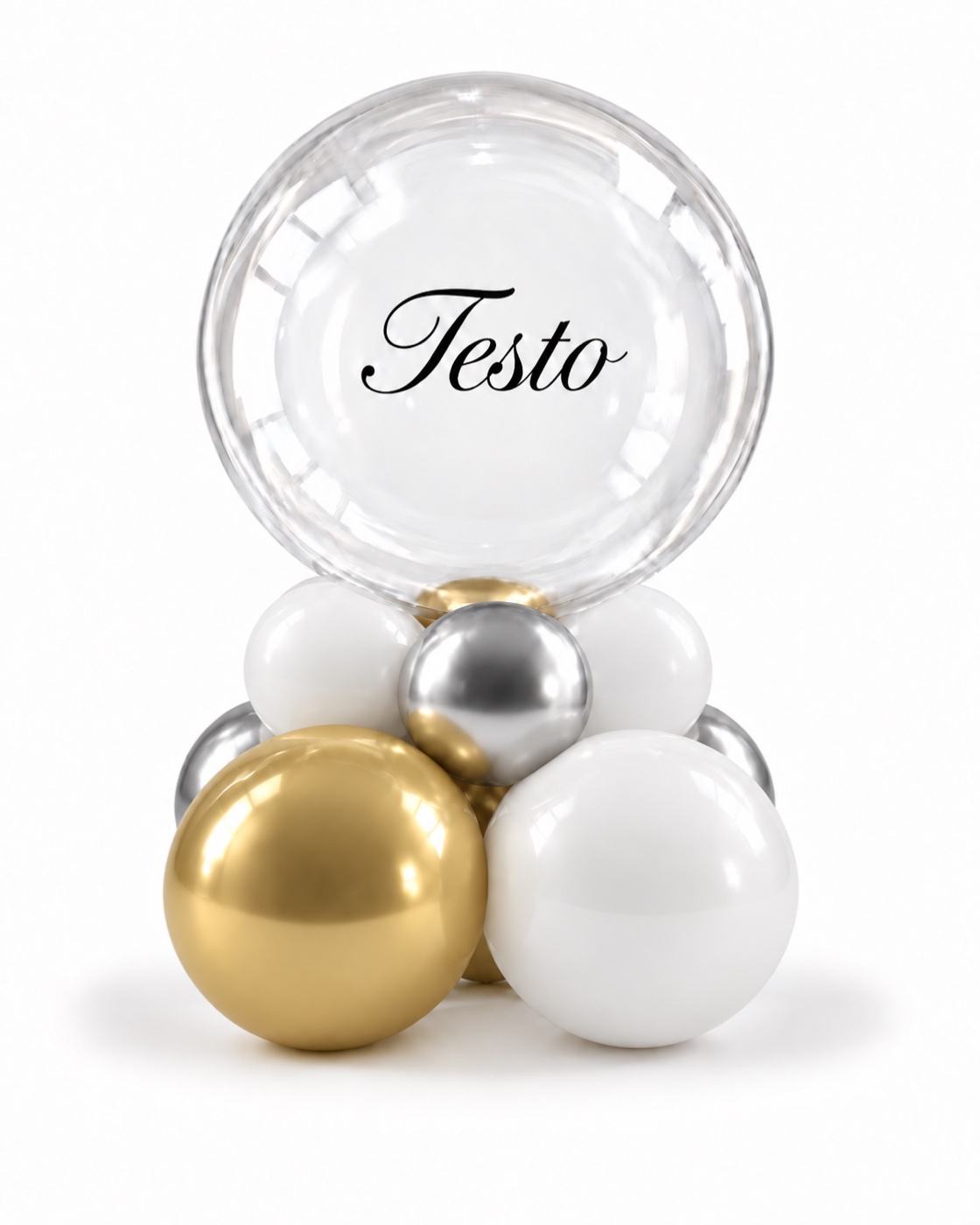 Composizione Bubble Bianco, Oro & Argento