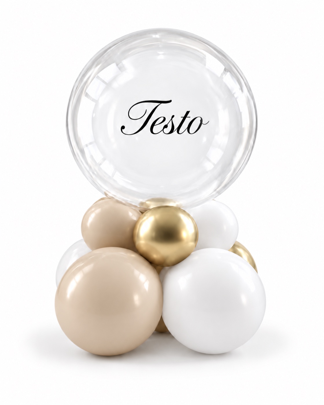 Composizione Bubble Champagne, Bianco & Oro