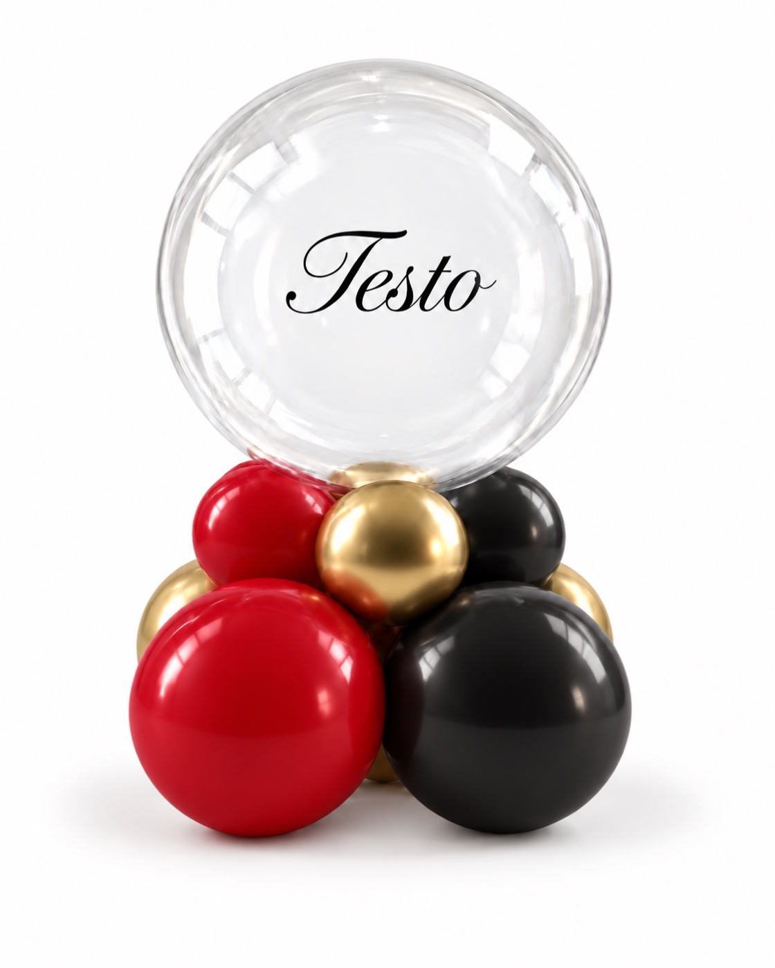 Composizione Bubble Rosso, Nero & Oro