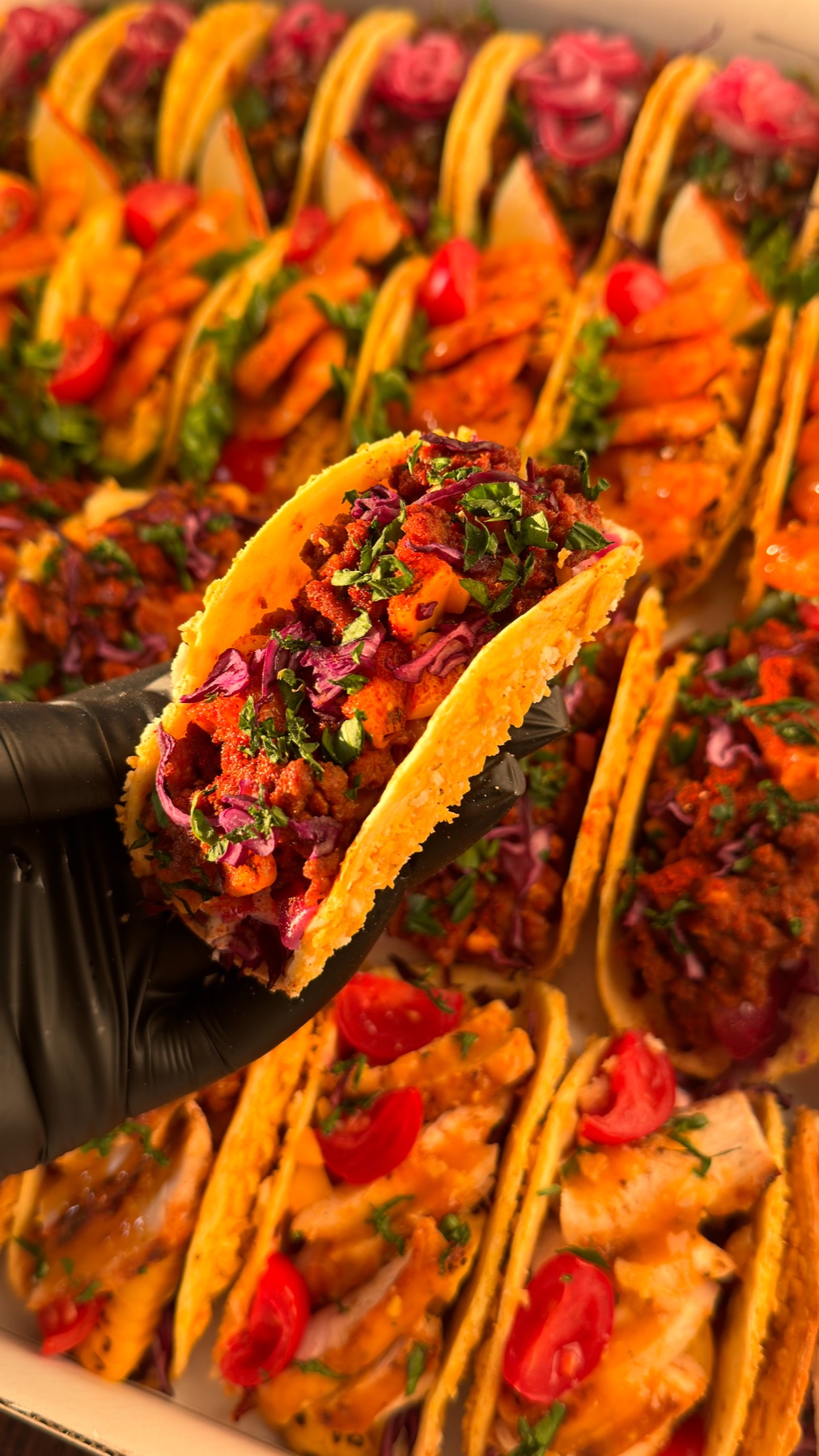 Mini tacos con carne macinata di manzo
